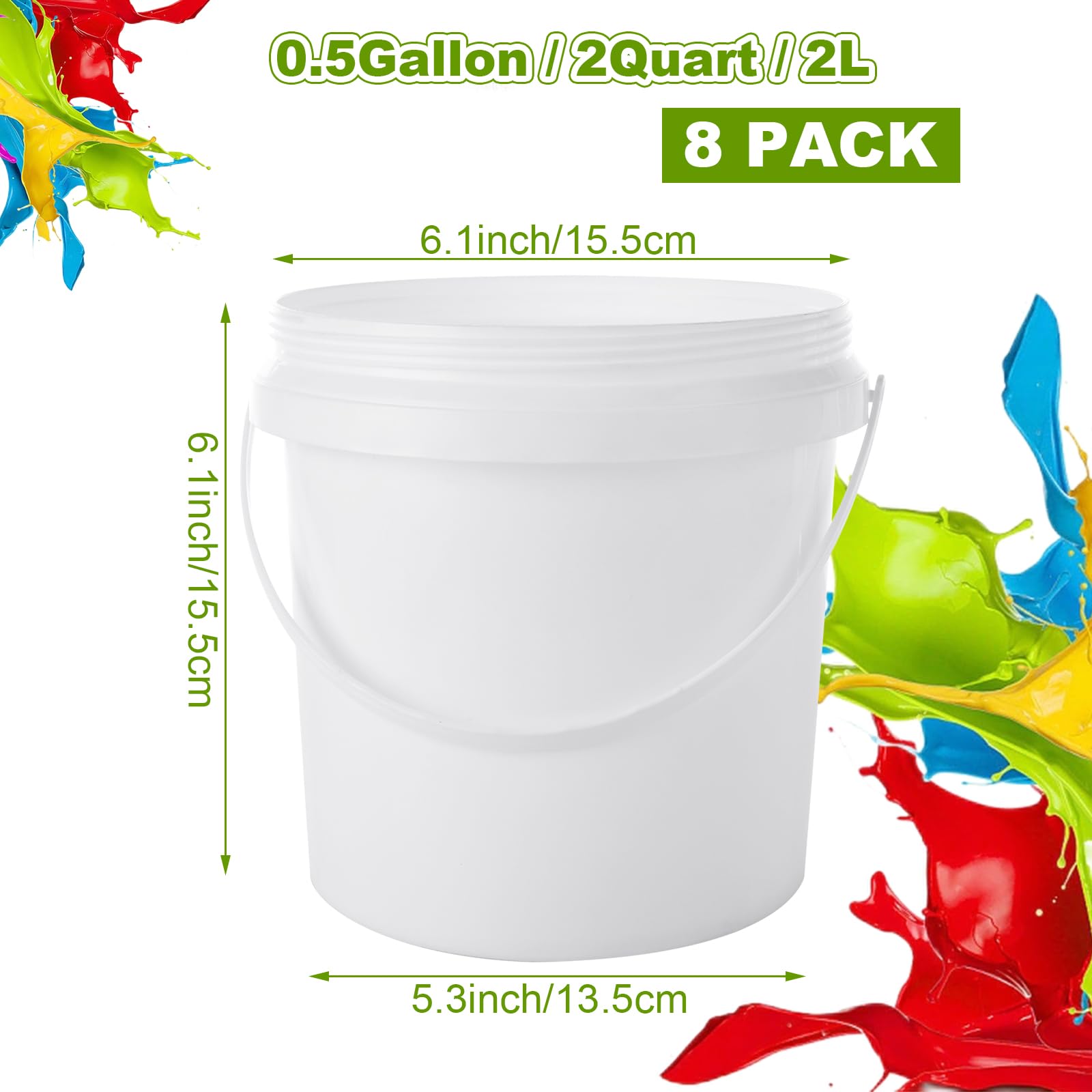 Amazon.com: AKOLAFE 8 Pack Paint Buckets for Painting 2 Quart